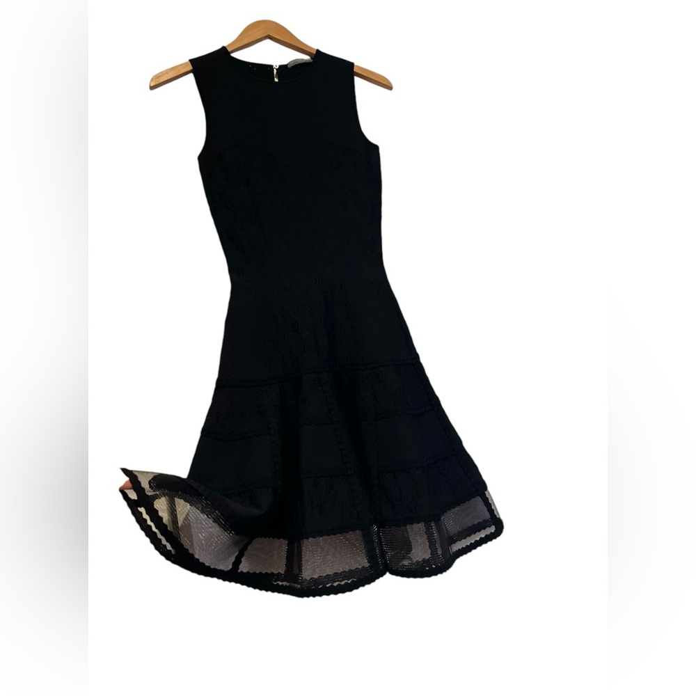New Alexander Mcqueen Black Patchwork Mini Dress … - image 3